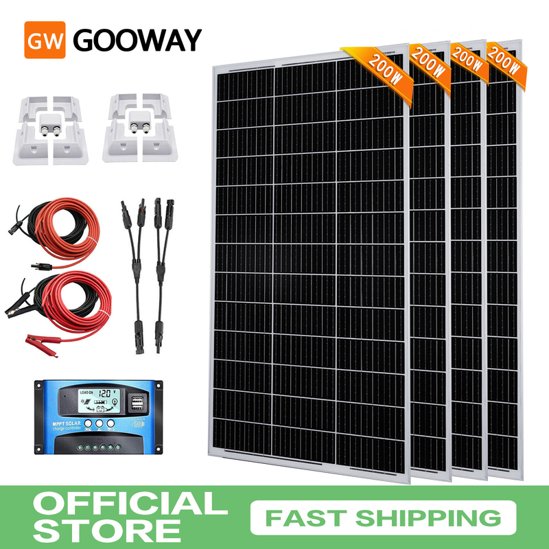 200w 400w 800w Solarpanel-Kit 12v mit Montage-Behältnissen RV Caravan Camper Van