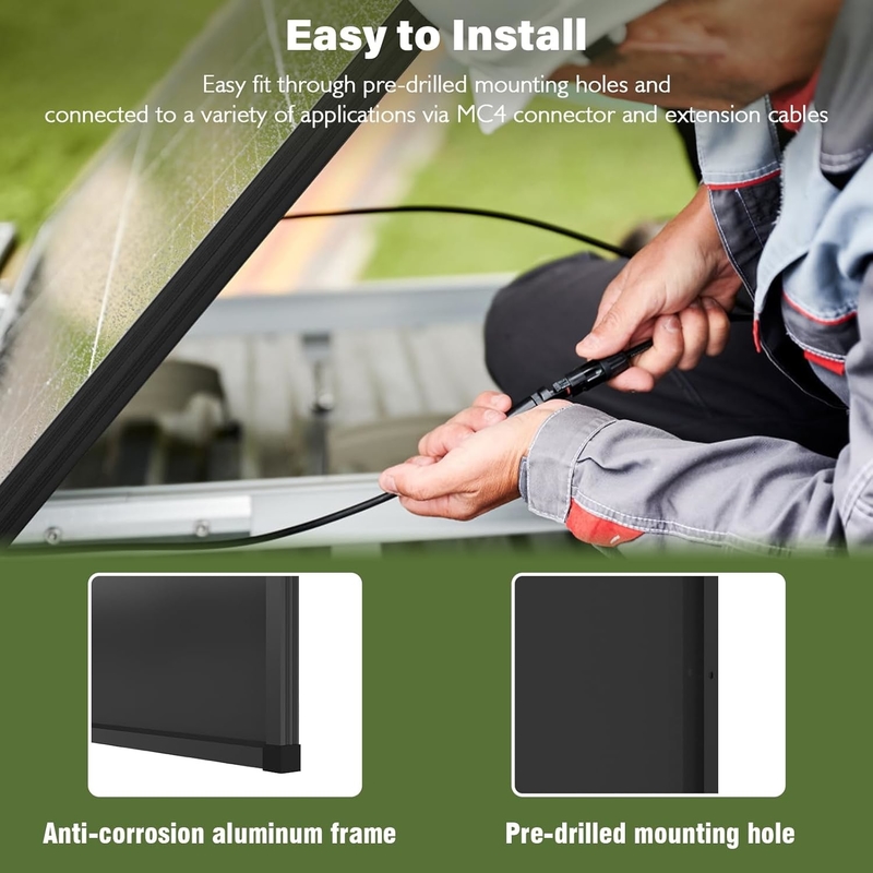 200w Solarpanel Mono Off-Grid-Strom für Rv Campervan Boot Caravan Wohnmobil UK