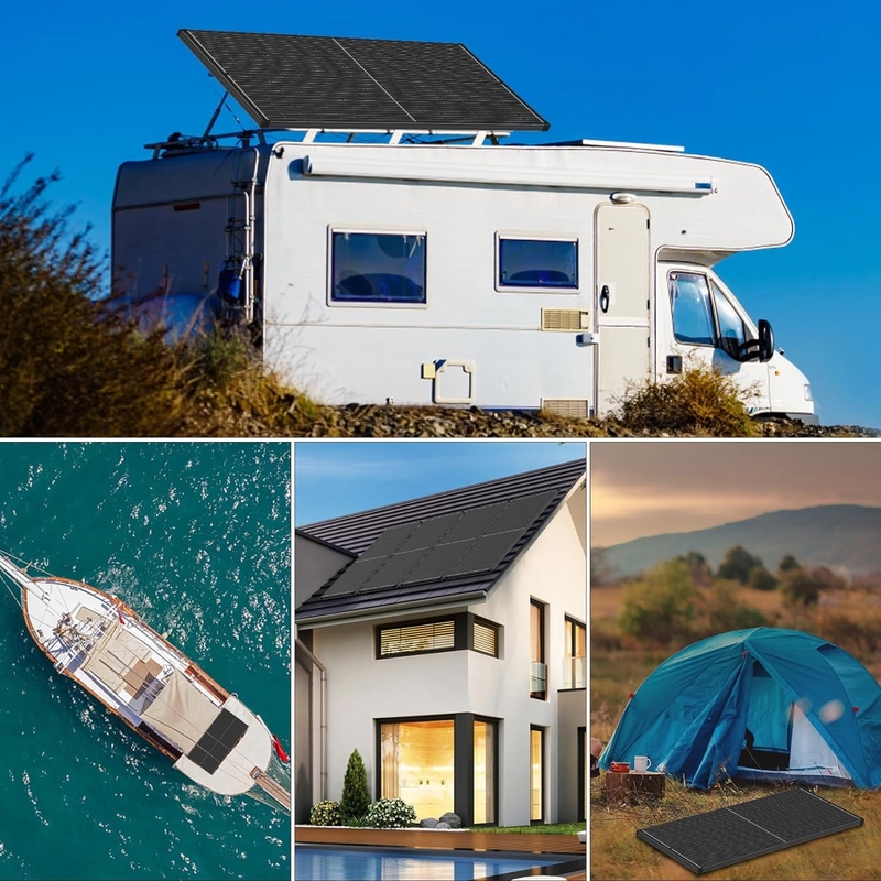 200w Solarpanel Mono Off-Grid-Strom für Rv Campervan Boot Caravan Wohnmobil UK
