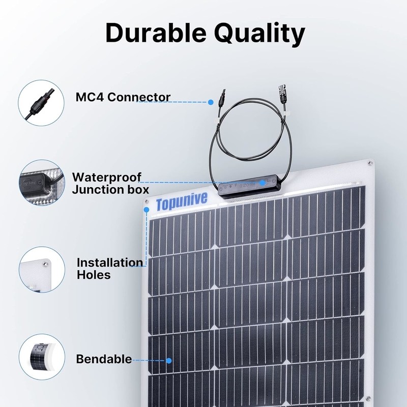 100w flexibles Solarpanel 12v für Wohnwagen RV Bootskabine Heim Wohnwagen Van Shed UK