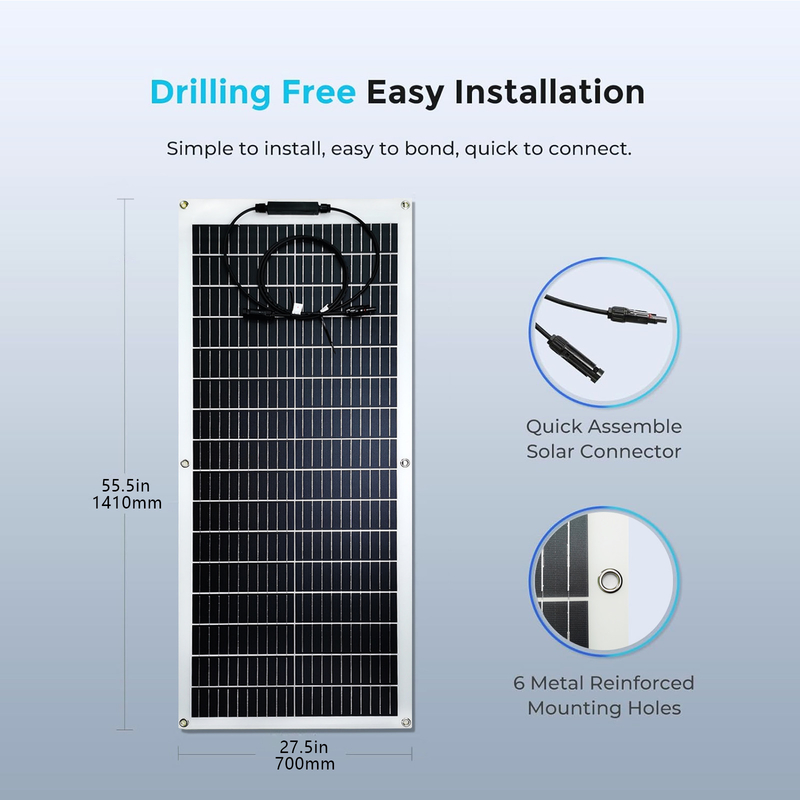 200w Flexible Solar Panel 12v Mono Batterie für Wohnwagen RV Boot Camper Van Shed